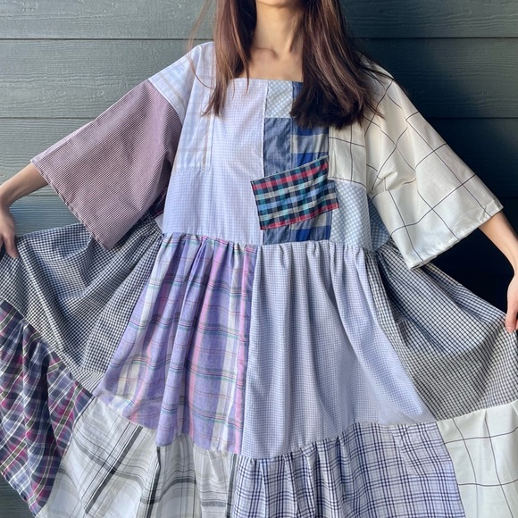 Handmade Quilted Patchwork Plaid Dress SKU 01174 - Picture 16 of 16